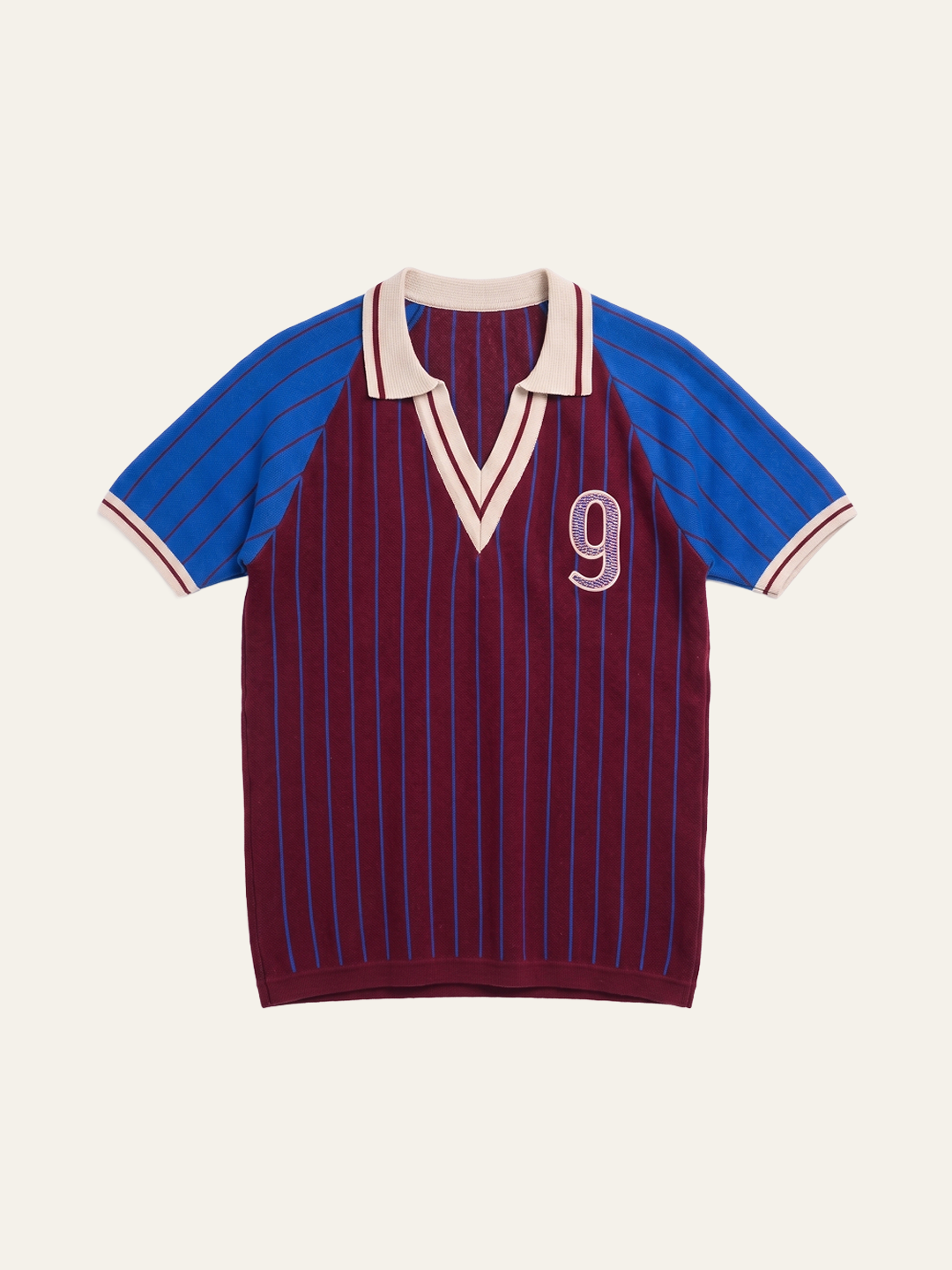 Claret and Blue Pinstripe Polo