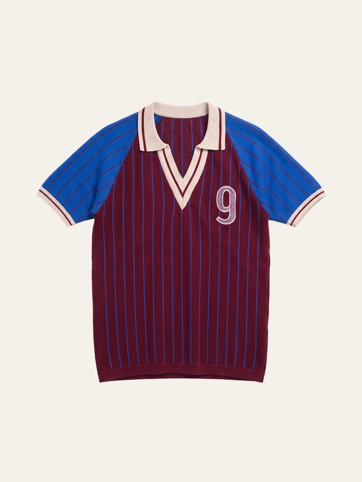 Claret and Blue Pinstripe Polo