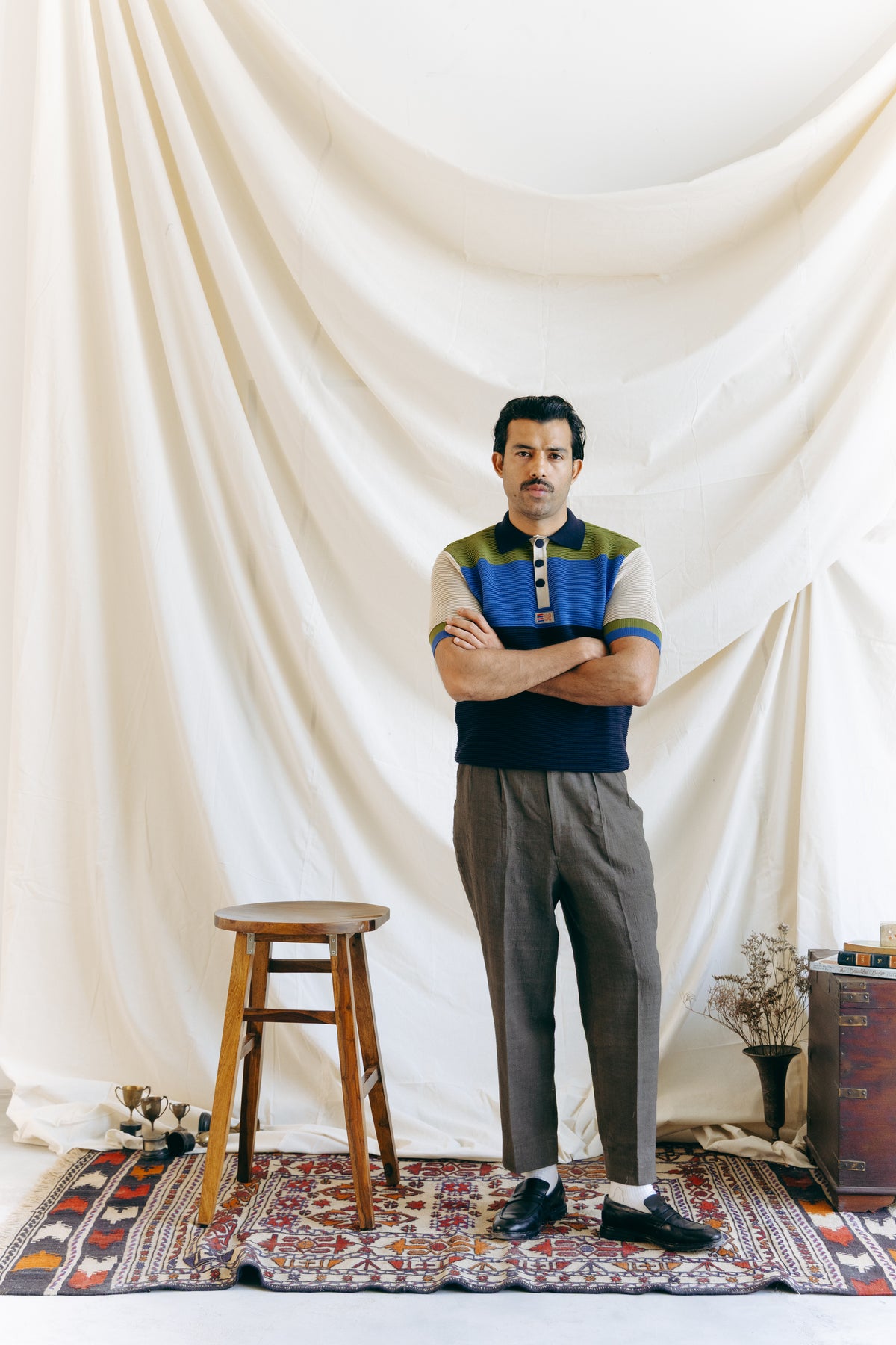 Butt Knit Colour Block Polo