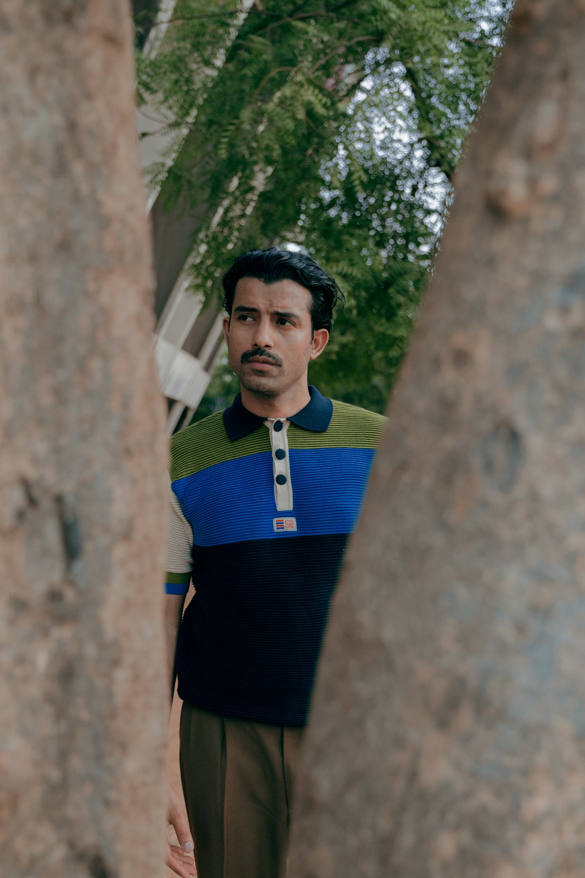 Butt Knit Colour Block Polo